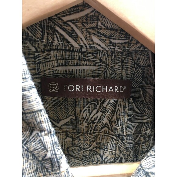 Tori Richard Shirt Men's Size Large Green Tropical Short Sleeve 100% Cotton - Picture 4 of 6